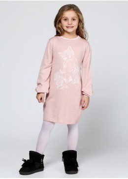 TopHat персиковое вязанное платье для девочки 17085